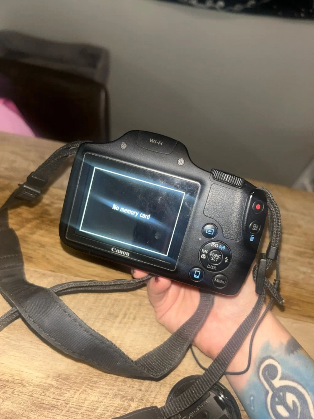 Canon Black Compact Digital Camera with Branded Neck Strap